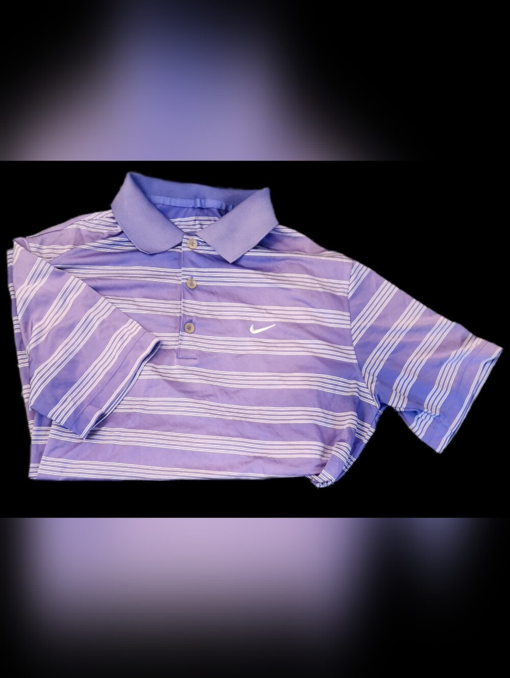 #MC34 Nike Lavender and White Striped Polo Shirt